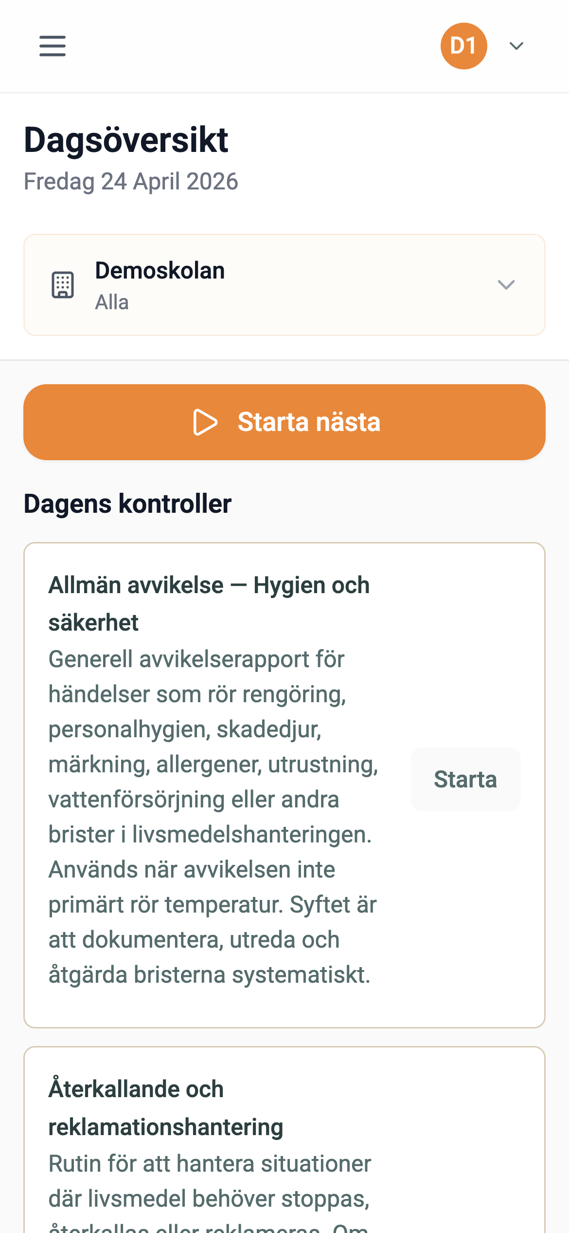 Översikt – mobilvy